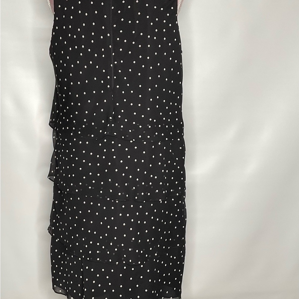 Tahari polka dot tiered dress. - Picture 4 of 10